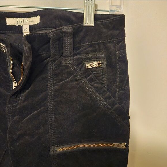 Women's Joie black velvet pants size 25 - Picture 5 of 9